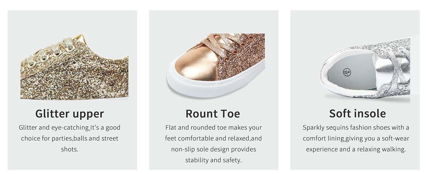 Shiny walking shoes