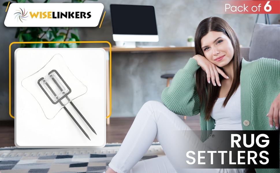 Rug Settlers Rug Pins Pack of 6 Rug Anchors Secure a Rug