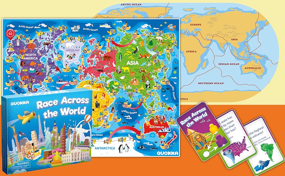 QUOKKA 3X Set Learning Board Games for Kids 68