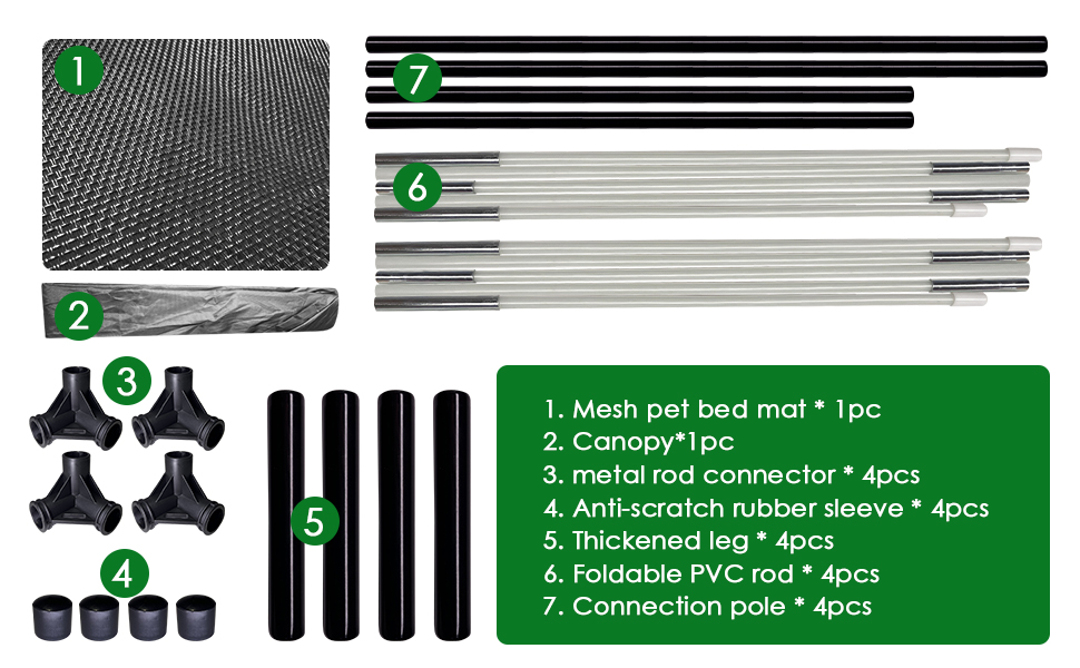 Boonbery Elevated Dog Bed with Canopy, Outdoor Dog Cot