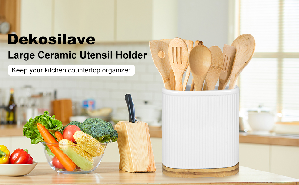 Ceramic Utensil Holder Large Kitchen Utensil Holder with