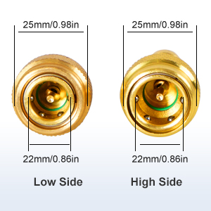 R134A to R1234YF Quick Couplers Kit R1234yf to R134a Adapter High and Low Side Connectors