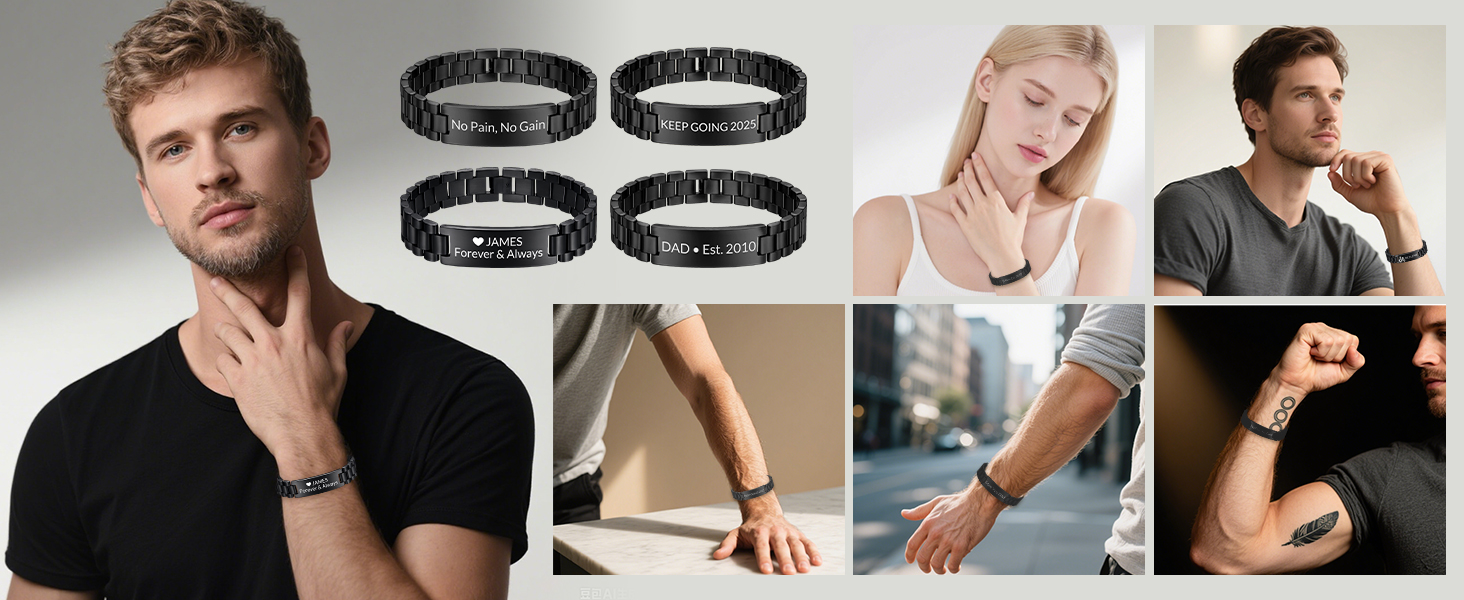 front and back engraving bracelet