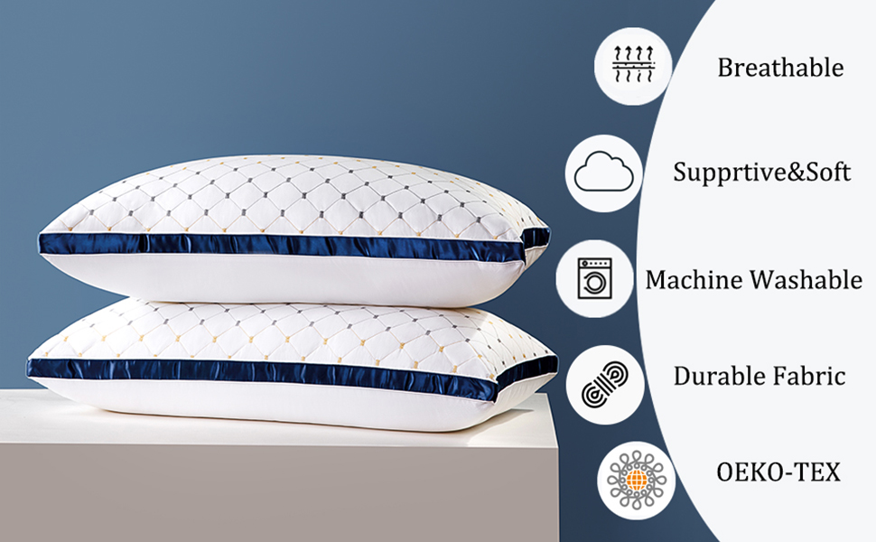 AiAngu Pillows for Sleeping, 2 Pack Hotel Bed Pillows