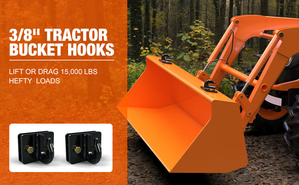 Sulythw Tractor Bucket Hooks, 2 Pack of Tractor Accessories