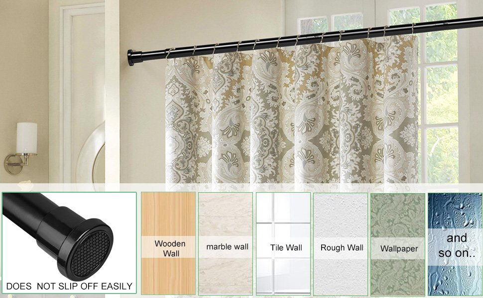 Shower Curtain Rod 3064 Inch, Tension Rods No Drilling for