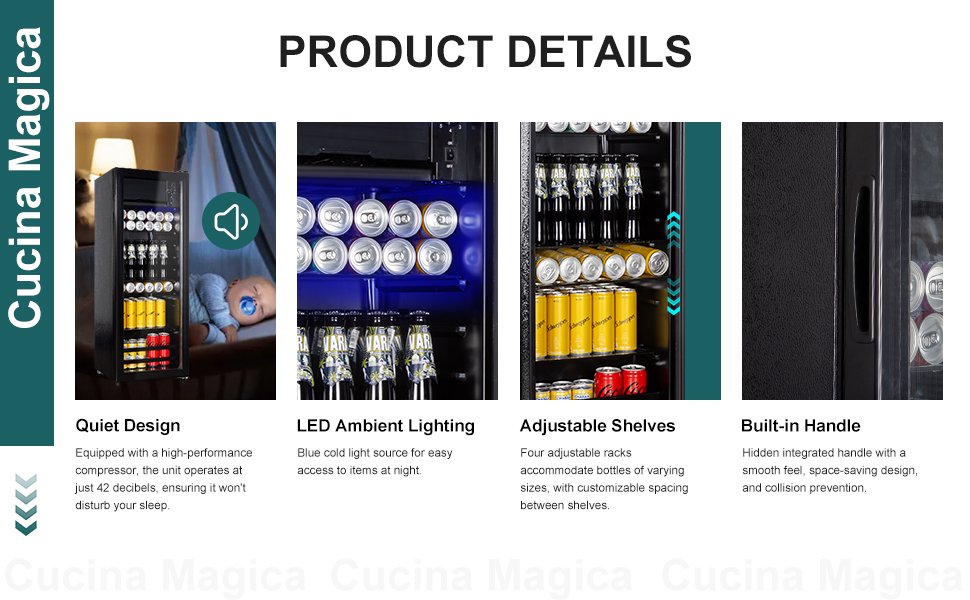 beverage fridge with glass door