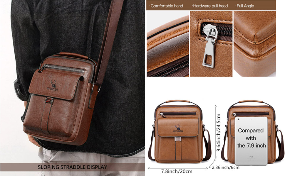 Men's leather shoulder bag