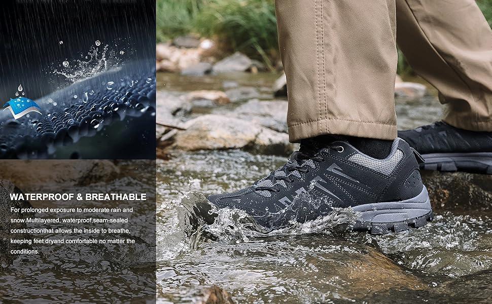 OL OUTJET LEGEND Men's Waterproof Hiking Shoes Comfortable