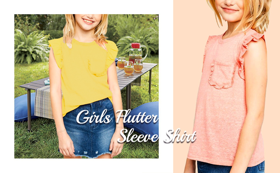 Girls flutter sleeve shirt Clearance