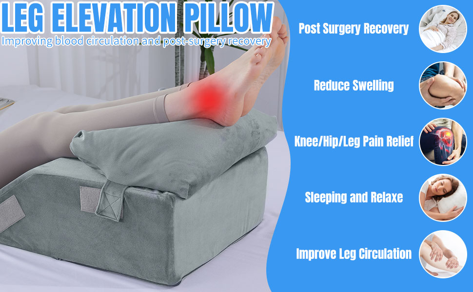 HOMBYS Adjustable Leg Elevation Pillow for Post-Surgery Pain Relief (17"x24"x9") Bbcc0183 5851 4be5 9712 66de2485a7f8. CR0,0,970,600 PT0 SX970 V1