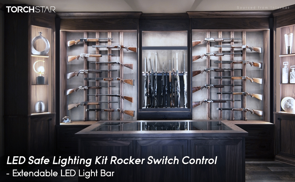 TORCHSTAR LED Safe Lighting Kit, 12" Linkable Light Bars