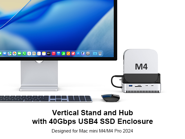 Amazon.com: Qwiizlab 40Gbps Mac mini M4/M4 Pro Stand Hub