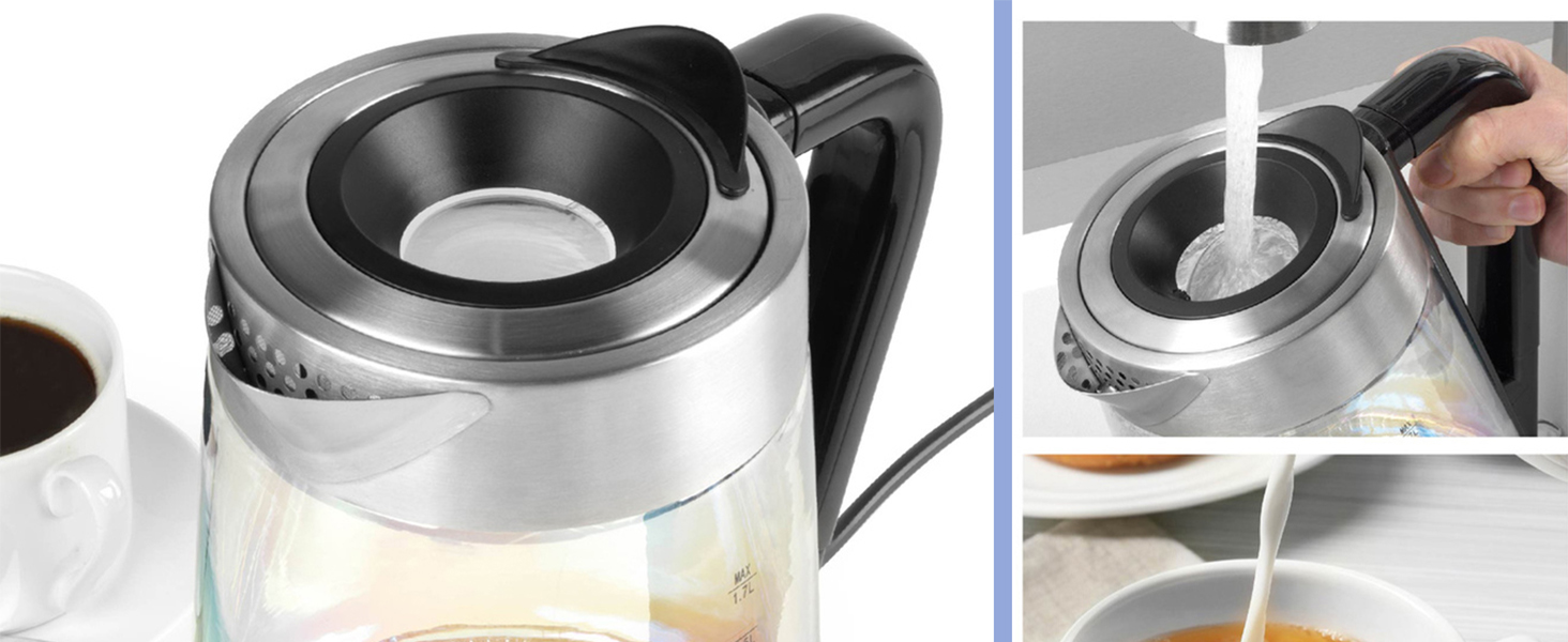 Salter EK5078IR Glass Electric Kettle with Iridescent Finish, 1.7 L