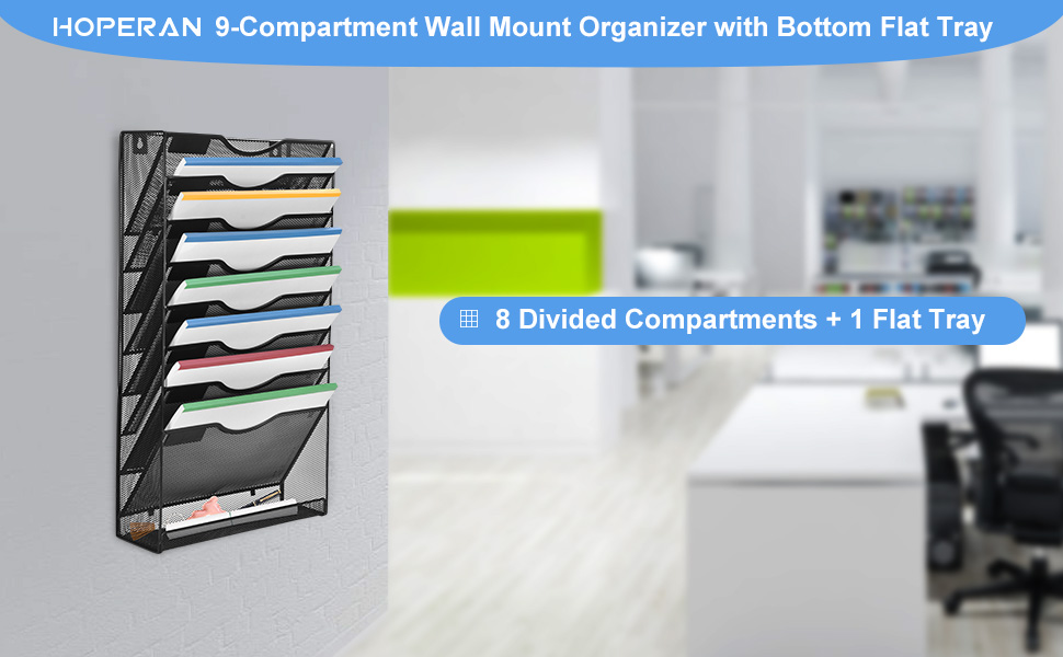 HOPERAN 8Tier Wall Mounted Hanging File Organizer Cubicle