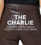 Link for the Joe's Jeans Dark Coco Bean Coated Charlie High-Rise Skinny Ankle Jeans for Women.