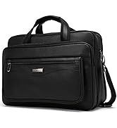 CLUCI Leather Briefcase for Men Large Capacity 15.6 Inch Laptop Business Travel Shoulder Bag