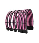 Vetroo PSU Extension Cable Sleeved Customization Mod PC Power Supply Cable, Soft Nylon Braided wi...