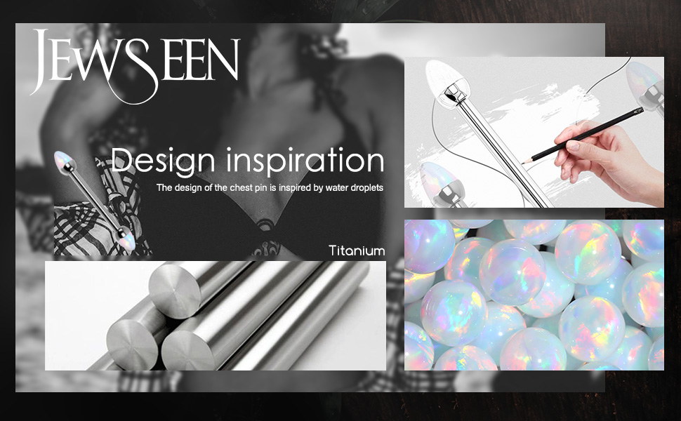 Jewseen 14G Nipple Rings G23 Titanium Internally Threaded Nipple Barbell Opal Bridge