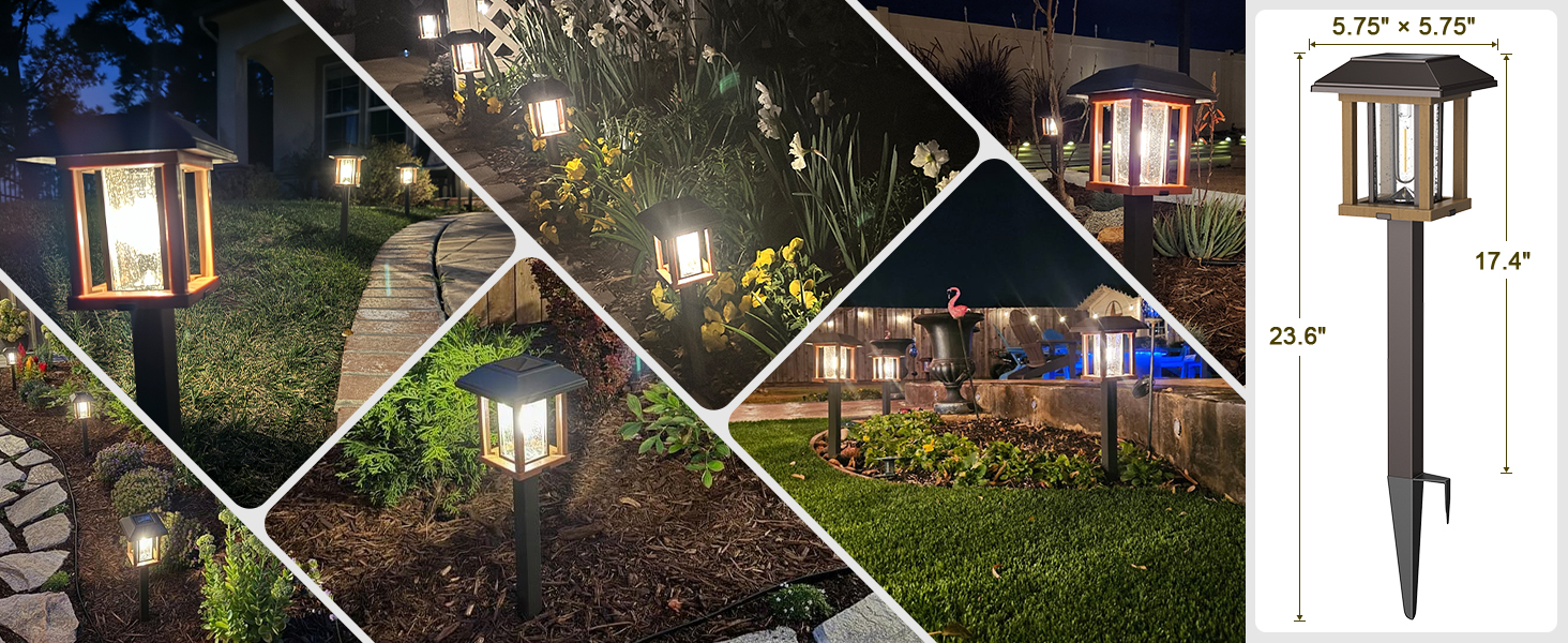 solar walkway lights outdoor waterproof