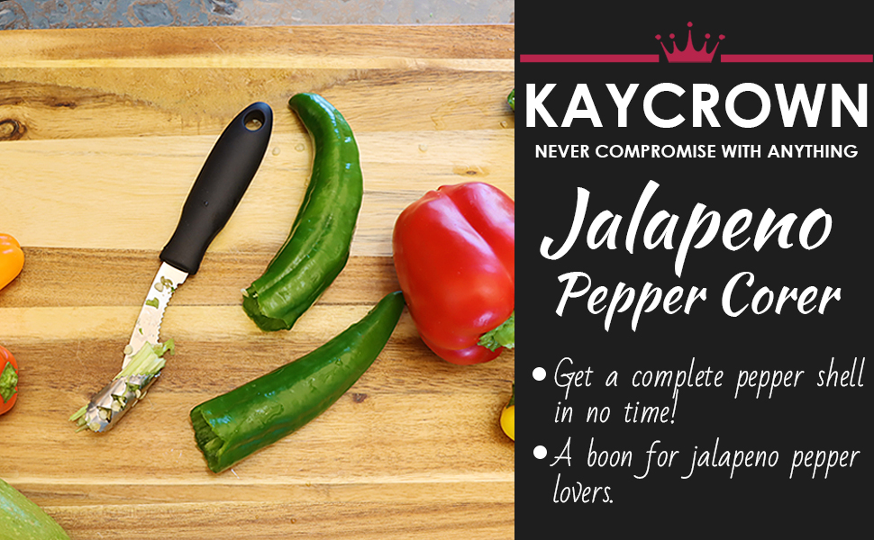 Jalapeno Pepper Corer & Zucchini/Cucumber Corer, Chili Corer, Core Deseeder with Serrated Slice