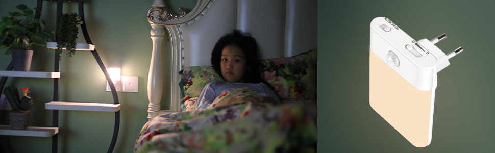 NachtlichT MIT Bewegungsmelder für KinderZimmer, Flure, Schlafzimmer, Badezimmer, Küchen usw.