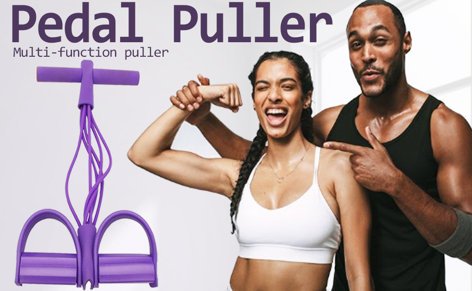 21 피트니스 저항 밴드-6 튜브 페달 발목 풀러