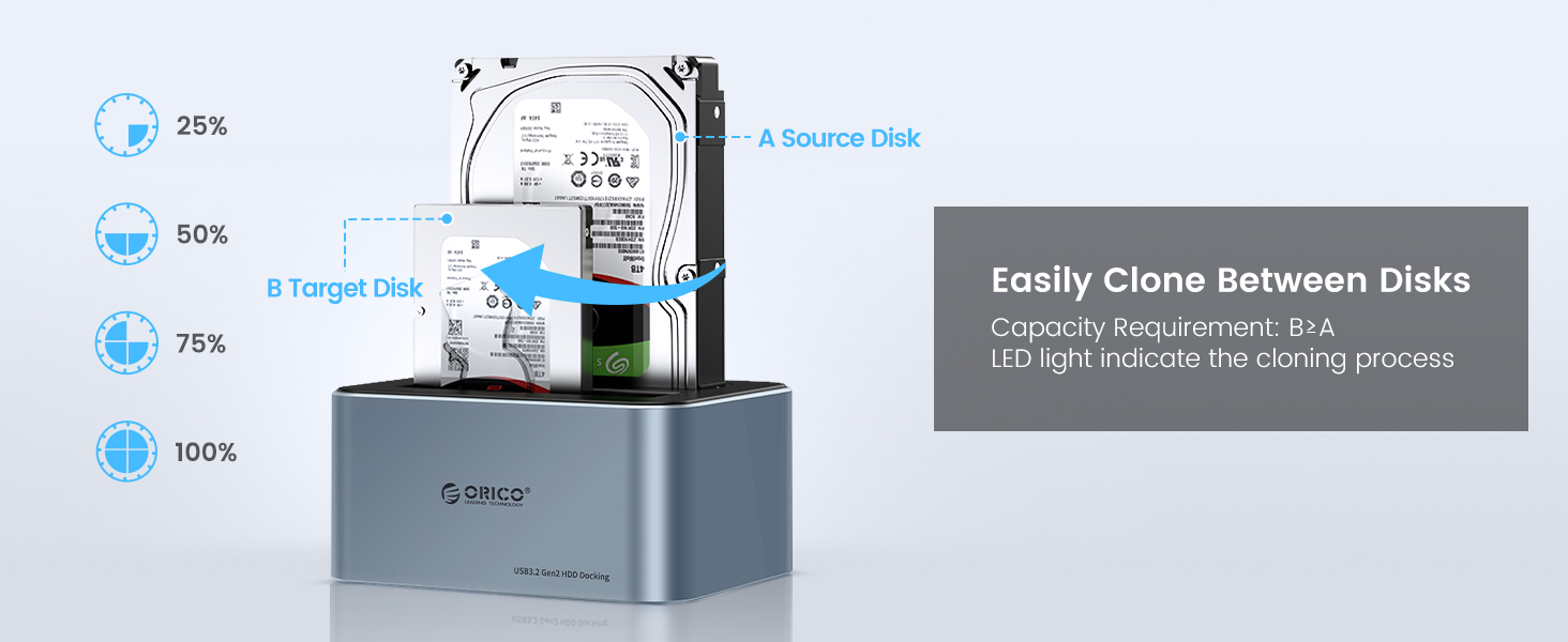 hard drive dock with clone