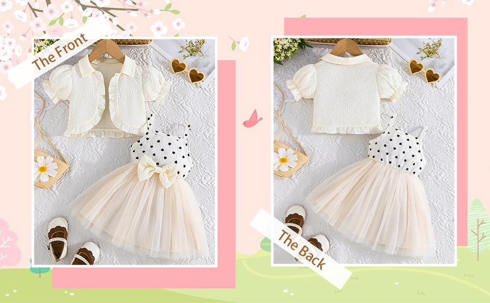 Toddler Girls Dress with Cardigan 