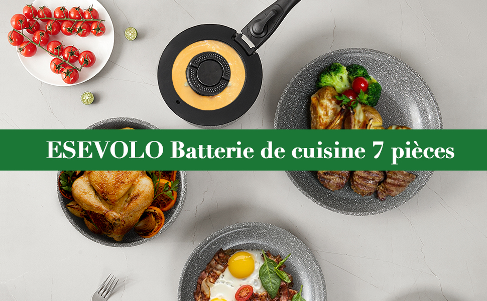 ESEVOLO Batterie de cuisine Gris induction Antiadhésif Ceramique PFAS Revêtement Empilable Poignées Amovibles Lot Casser Bbf1794e F822 4ef7 Bd5c Cc1fa9104fd5. CR0,0,970,600 PT0 SX970 V1