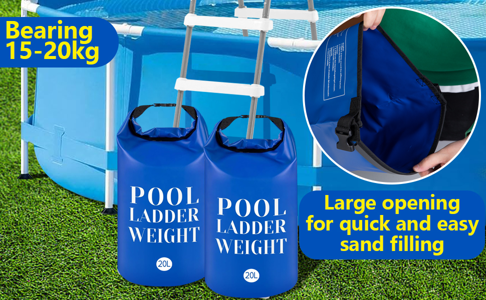20L 500D PVC Swimming Pool Ladder Weights 2 Pcs Waterproof