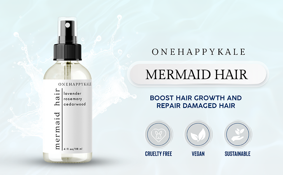 Mermaid Hair Growth Spray Boosts hair growth, cruelty free, vegan, sustainable