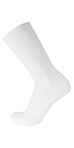 diabetic crew socks with non-elastic top women men black white cotton non binding neuropathy sock
