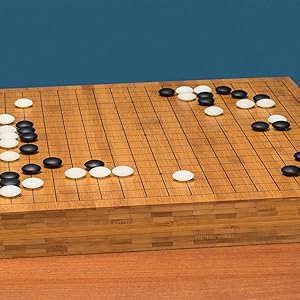 Bamboo 2-Inch Reversible 19x19 / 13x13 Go Game Set Board w/ Double Convex Yunzi Stones