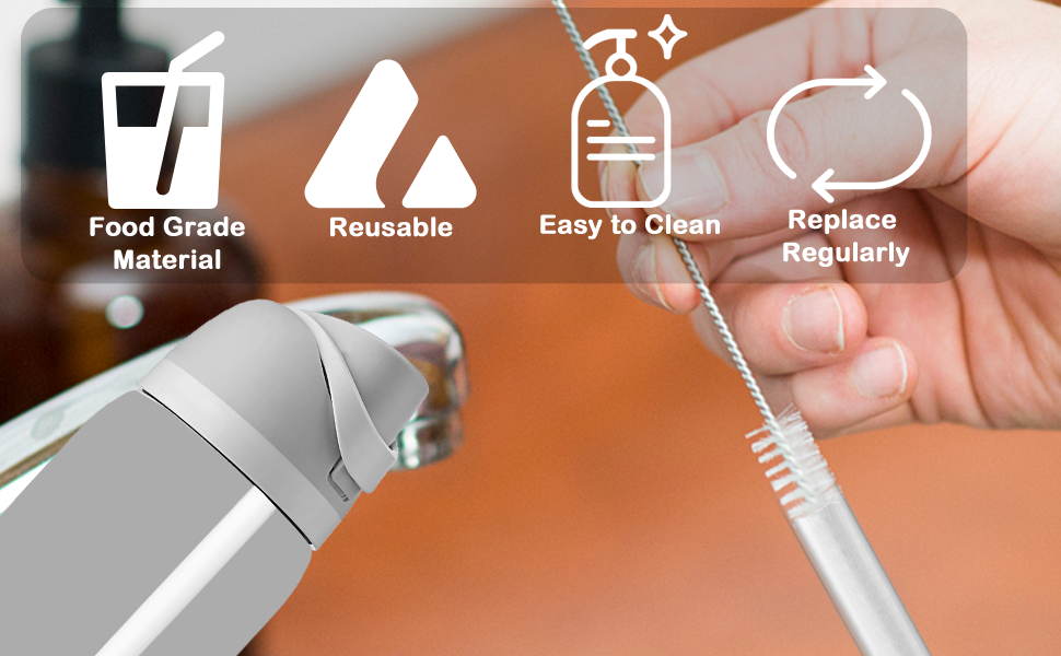 6Pcs Straw Replacement for Owala Water Bottle,Reusable