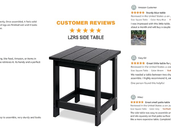 Amazon.com : LZRS Adirondack Square Outdoor Side Table for