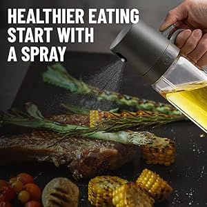 Oil Sprayer, cooking oil mister, olive oil, avocado oil. coconut oil, peanut oil, vuseone sprayer