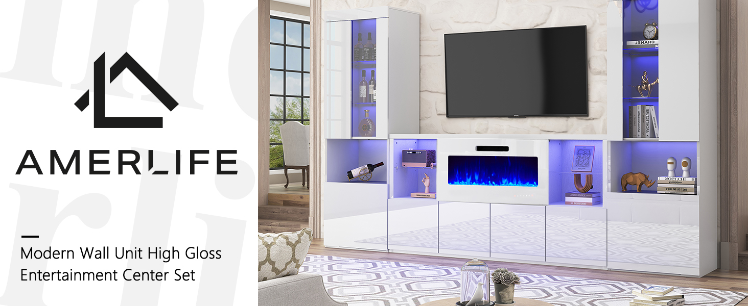 fireplace tv stand and bookcase set1(1)