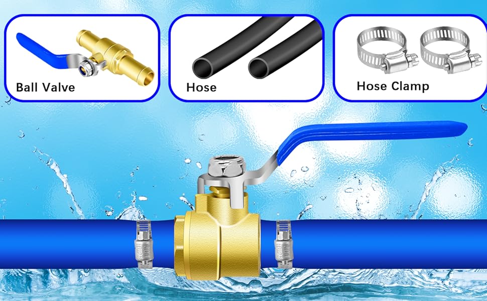 5/8 Heater Hose Shut Off Valve, 2Pack InLine Shut Off