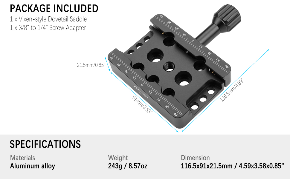 Astrophotography Telescope Equatorial Tripod Vixen Dovetail Mount Clamp Bar Base Plate Rail Saddle