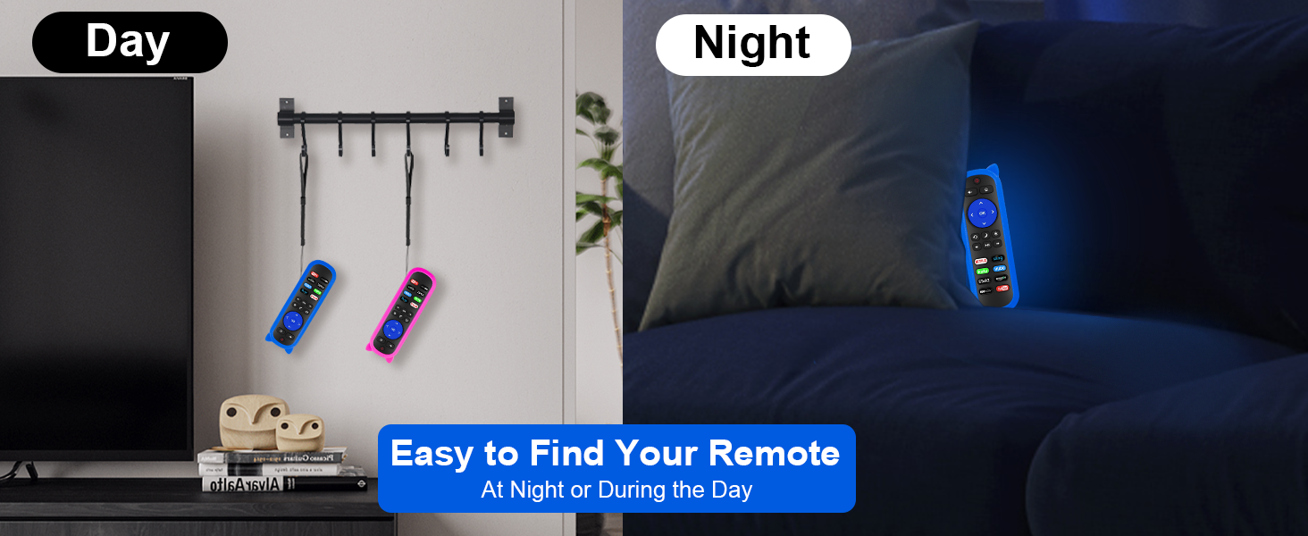 Remote for TCL roku tv remote with glow silcone cover and lanyard-Pack of 2