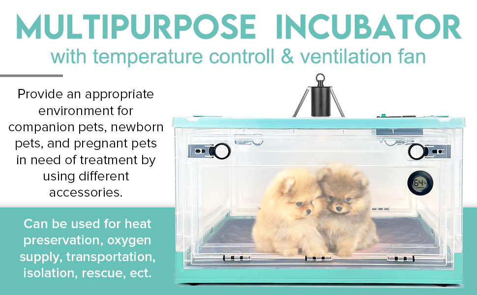Puppy Incubator with Temperature Control & Ventilation Fan