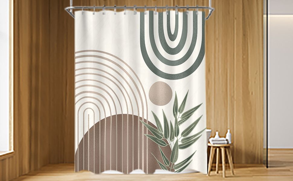 KOMLLEX Chic Abstract Shower Curtain for Bathroom Decor