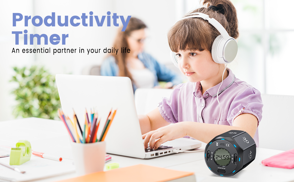 Pomodoro Timer, Digital Cube Timer for Cooking