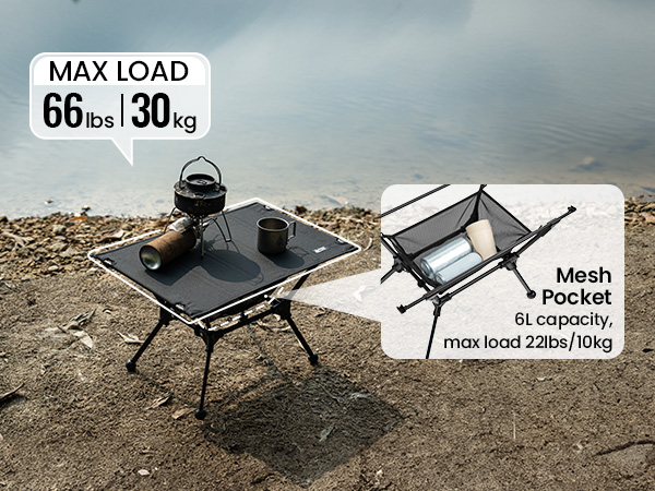 OneTigris Dipper Camping Table, Lightweight Portable Folding Table