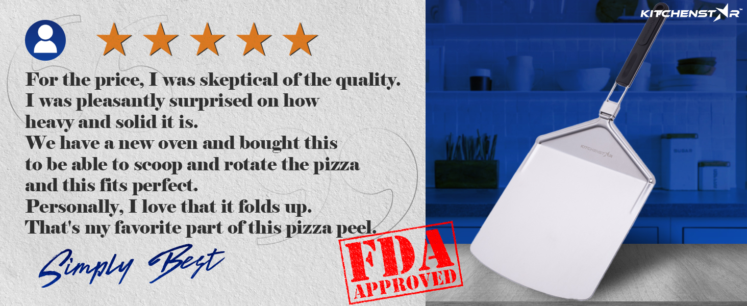 metal pizza peel spatula paddle stainless steel perforated foldable handle folding holes outdoor