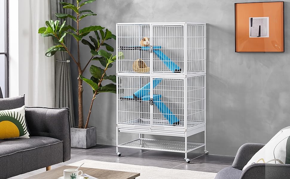Yaheetech 137cm Ferret Cage Chinchillas Cage 2Tier Small Pet Cage for