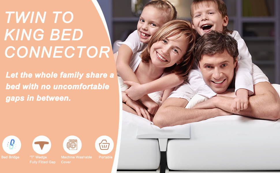 Bed Bridge Twin XL to King Bed Converter Kit Combine Twin