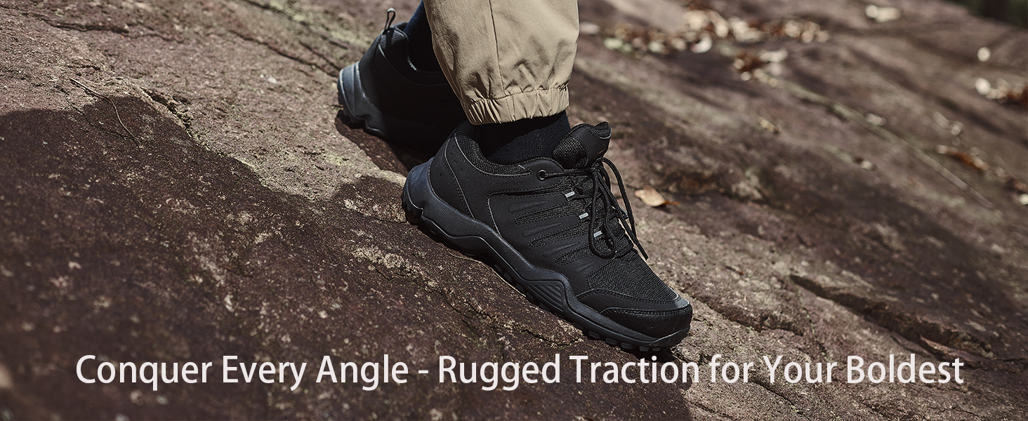 black hiking shoes