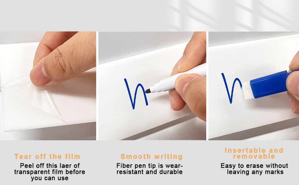 12 Sets Reusable Dry Erase Name Tent Cards with Colorful